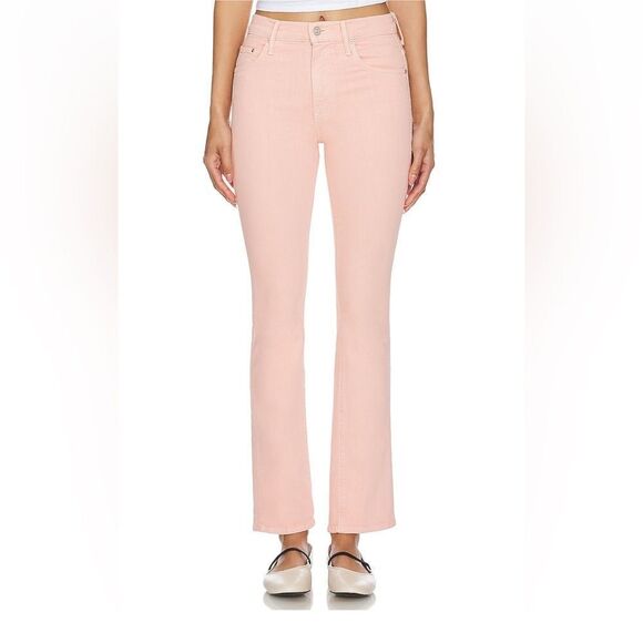 MOTHER The Insider Hover High Rise Straight Jeans Peach Parfait - Picture 1 of 9